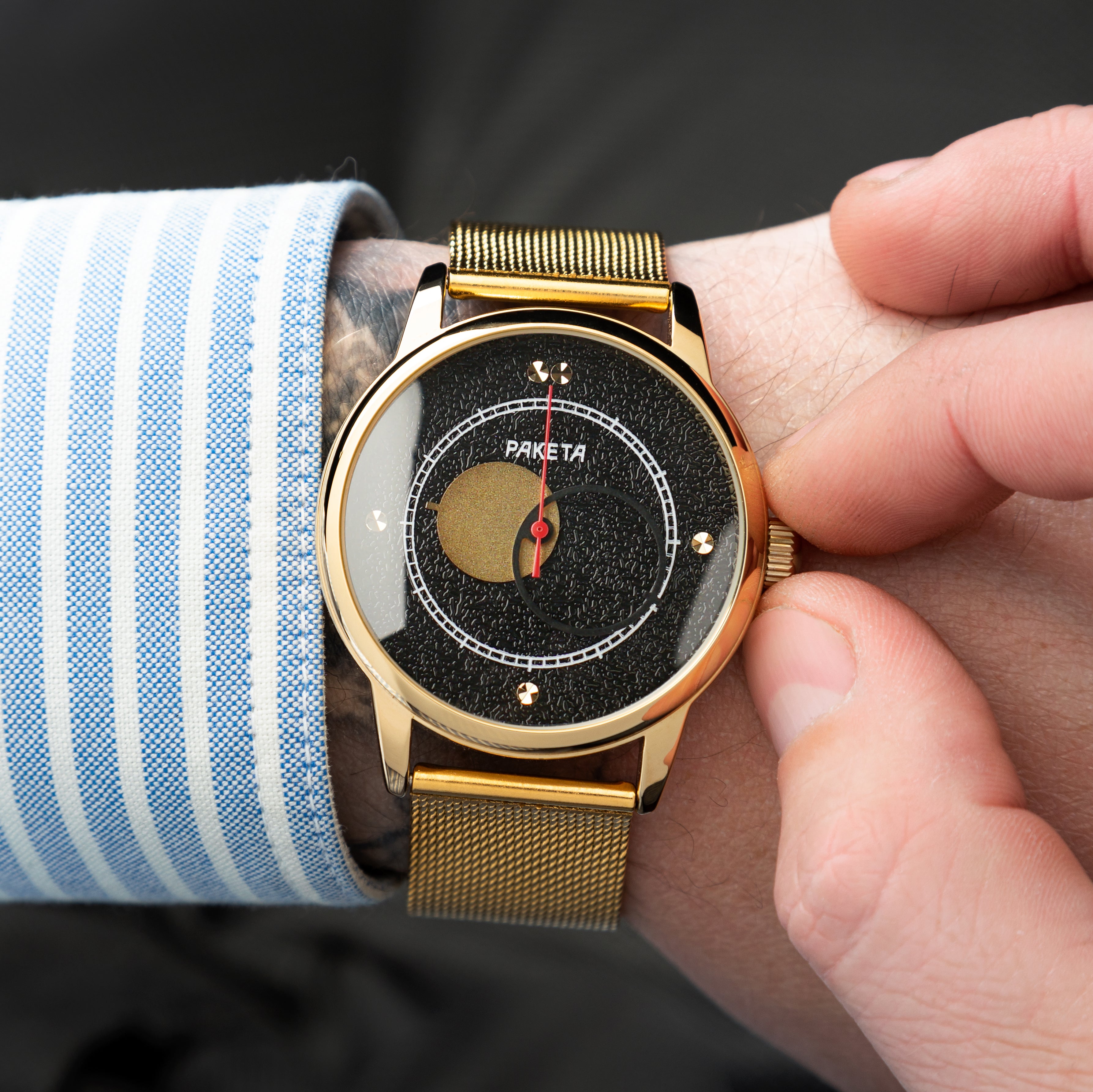 Raketa Copernicus "Black Night" Vintage Moon Watch.