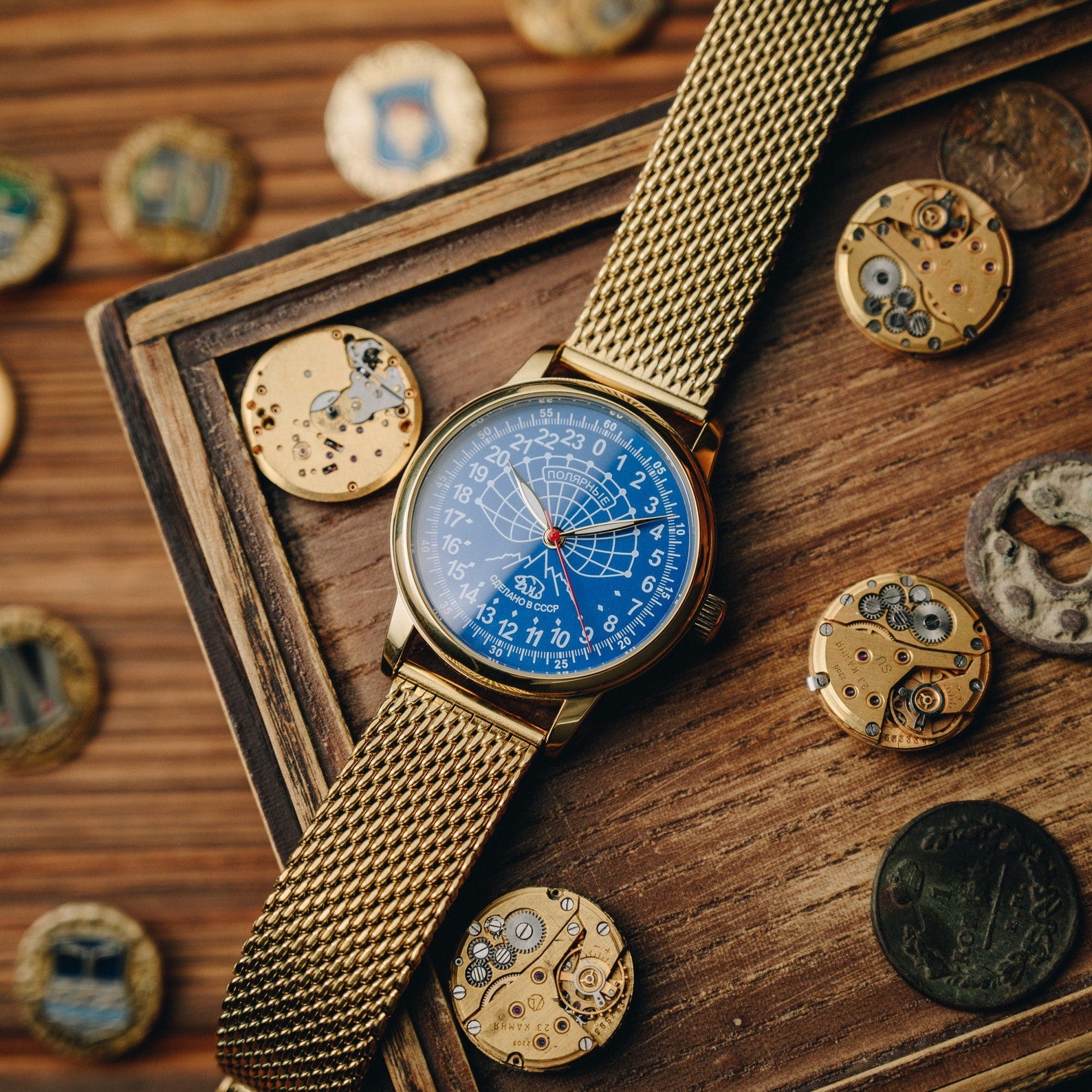 RARE POLAR 24-HOUR 1990s 40MM "BLUE" MADE IN USSR