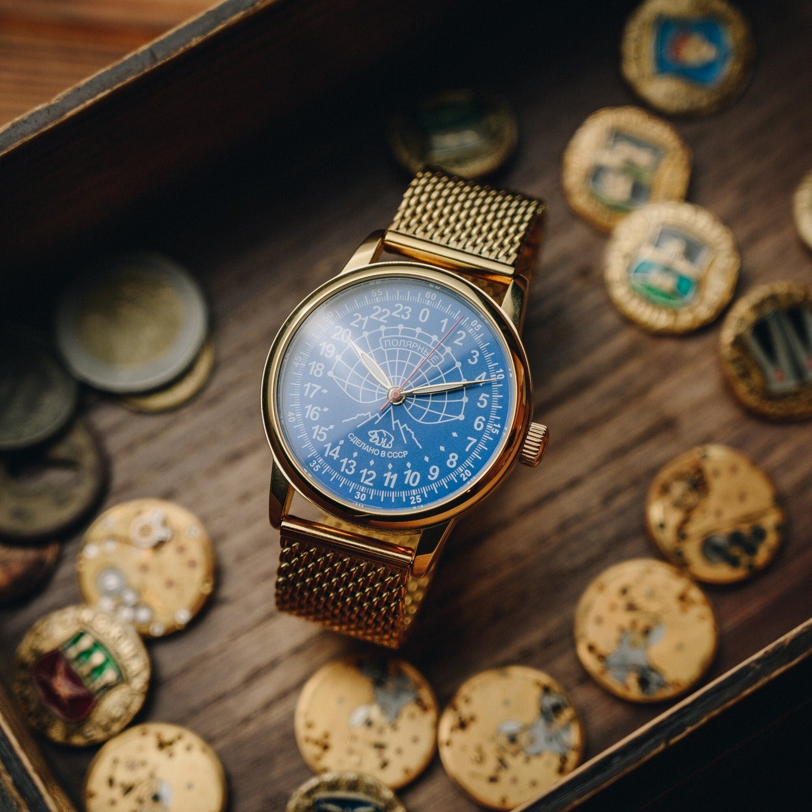 RARE POLAR 24-HOUR 1990s 40MM "BLUE" MADE IN USSR