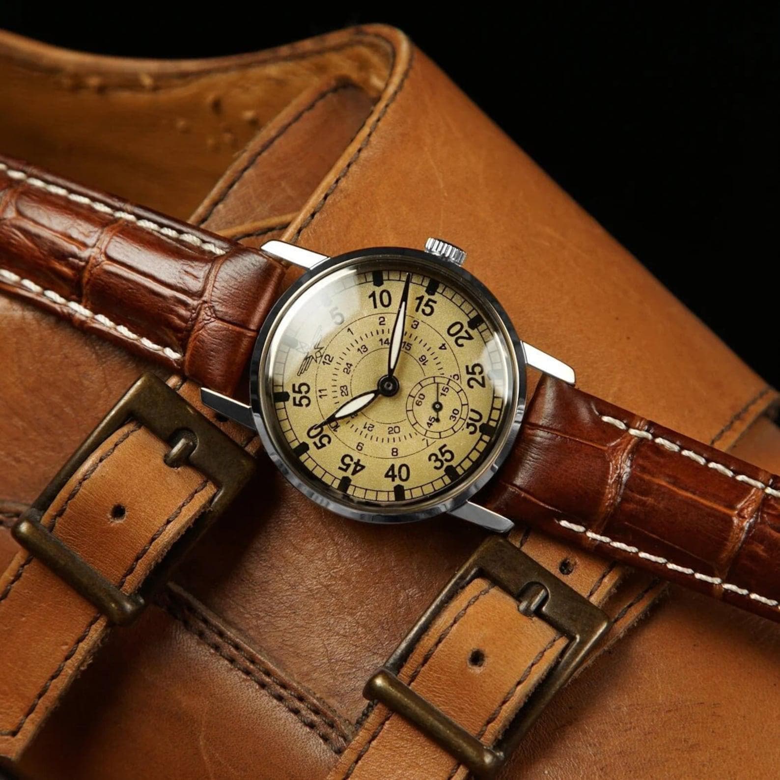 ZiM "Aviation" Vintage Aviator Silver Men's Watch – Hand-Restored 1990s Timepiece