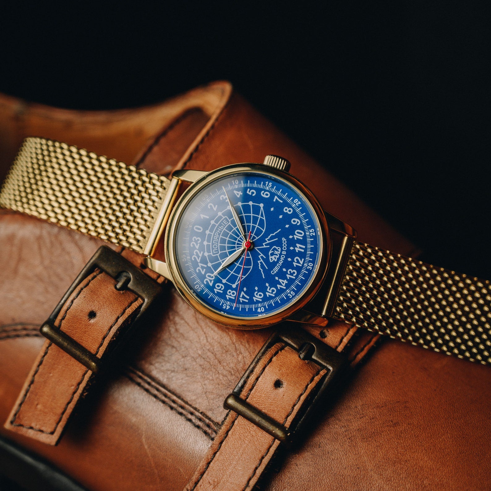 RARE POLAR 24-HOUR 1990s 40MM "BLUE" MADE IN USSR