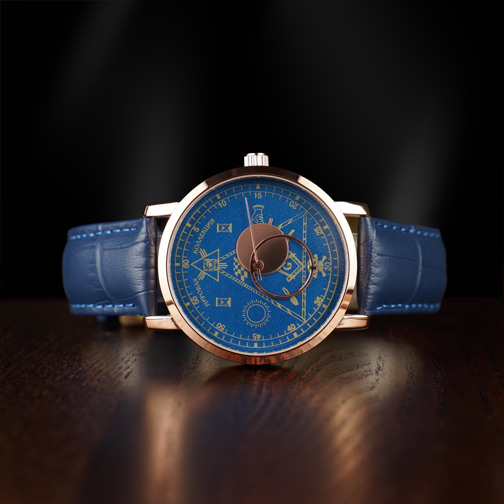 MASONIC "WORLD COLLECTION" WATCH – Rose Gold, Leather Strap