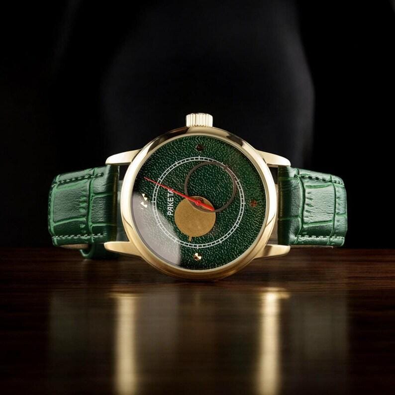 GREEN UNIQUE WATCH RAKETA "COPERNICUS" 1990S