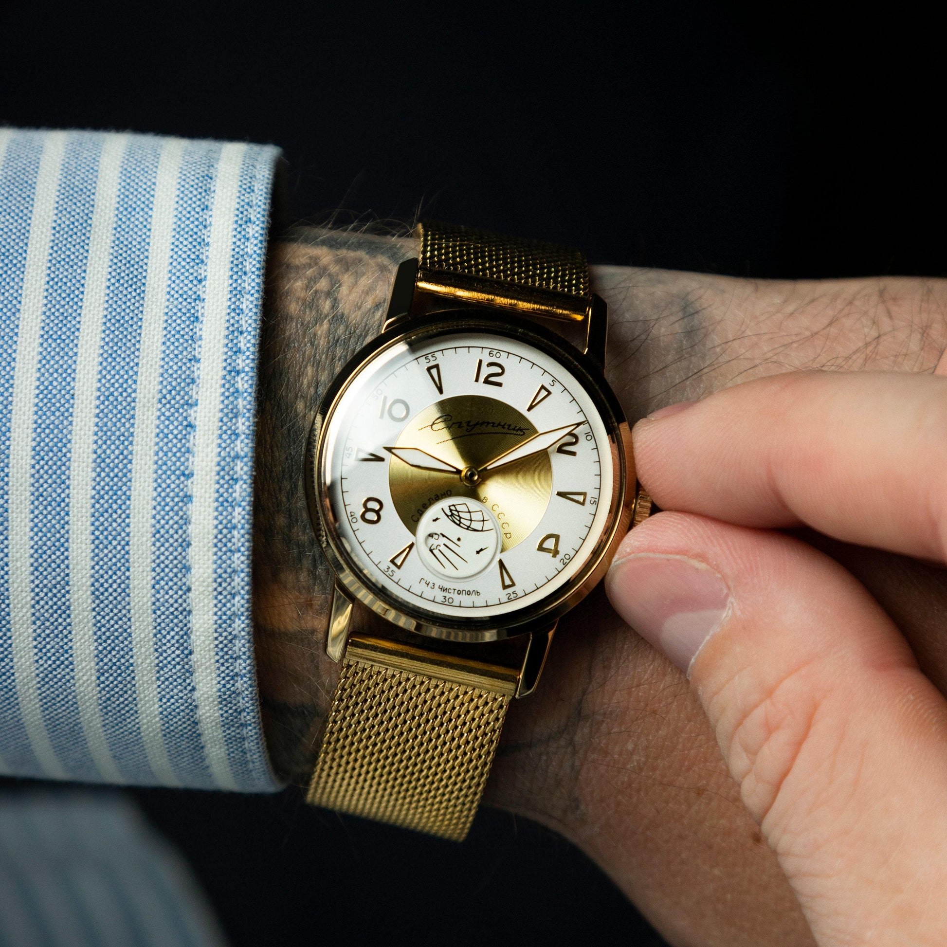 VINTAGE WRIST WATCH POBEDA "SPUTNIK" 1980S