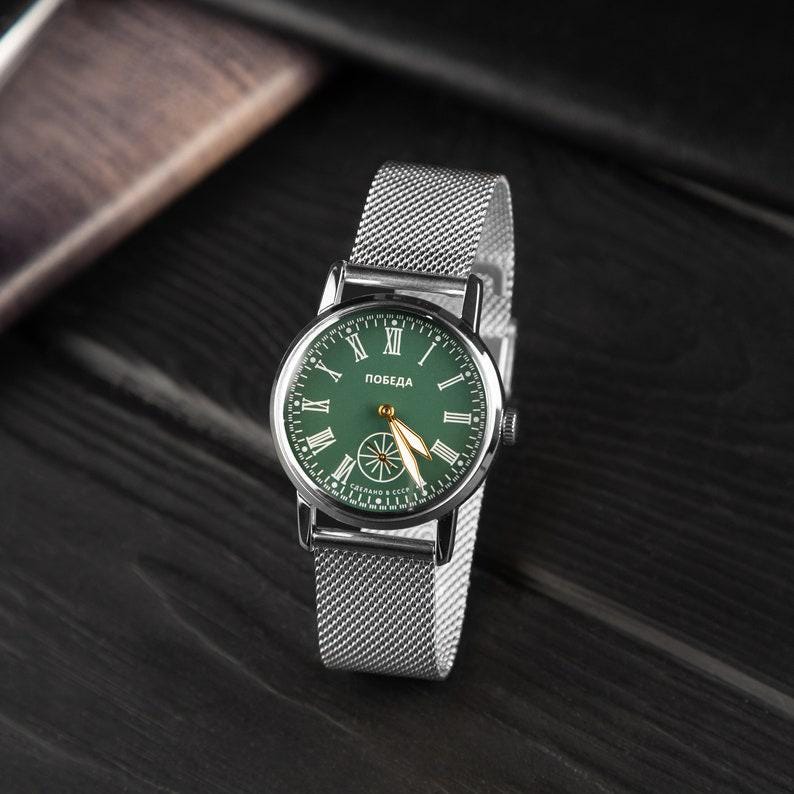 VINTAGE WATCH "POBEDA" 1980s GREEN
