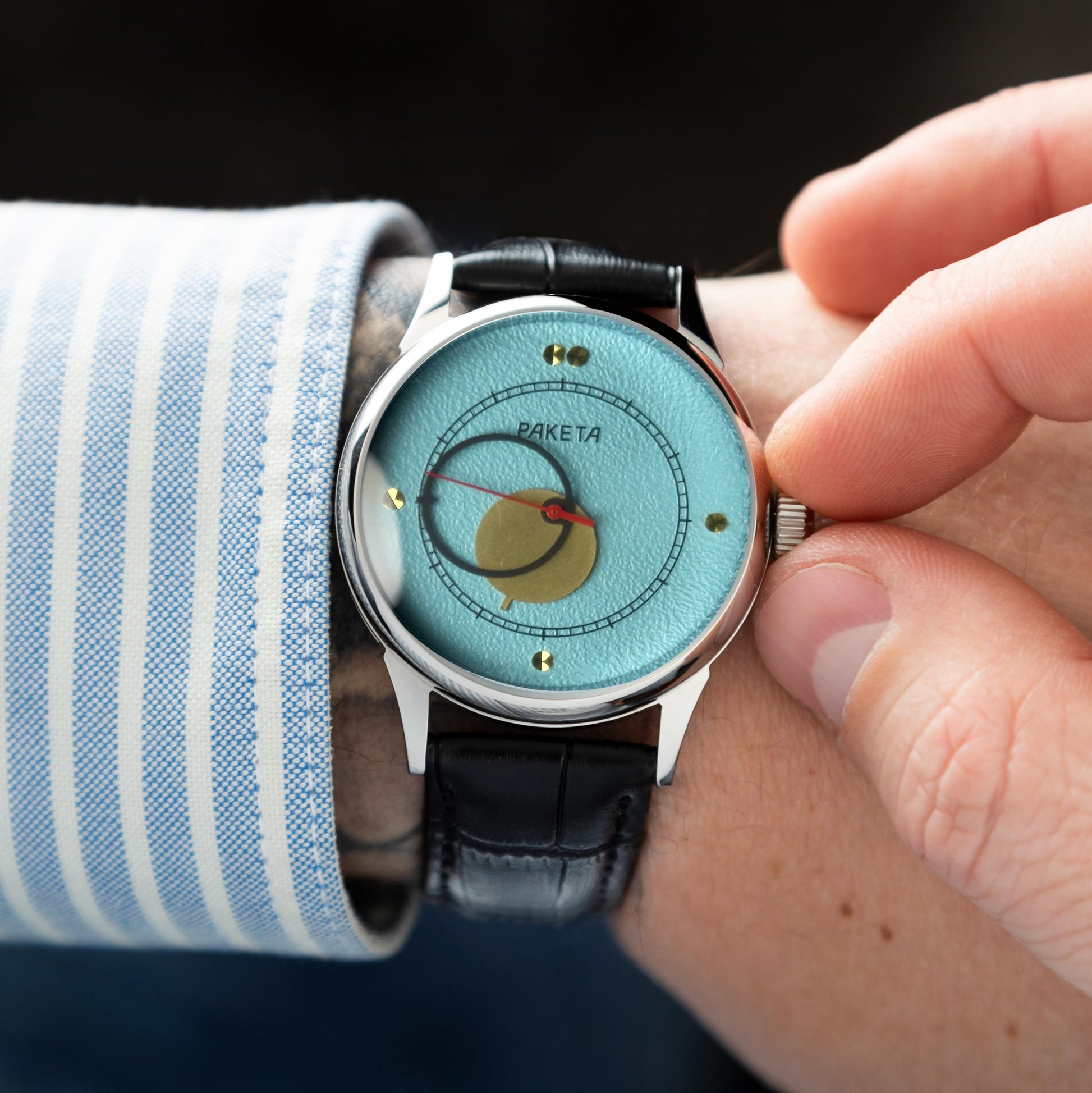 MEN'S WRIST WATCH RAKETA "COPERNICUS" AQUA BLUE