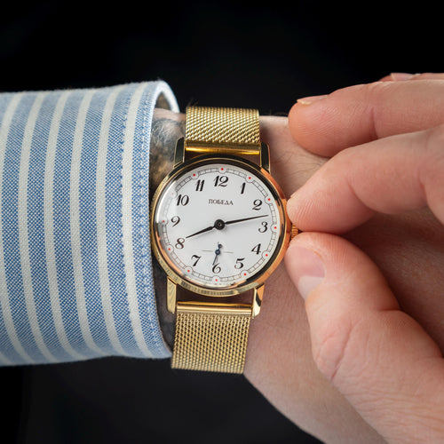 1970s Rare Vintage ZIM POBEDA "White Dial" 34mm Watch, Mechanical Unisex Wristwatch, Gift for Him or Her, Custom Engraving Available
