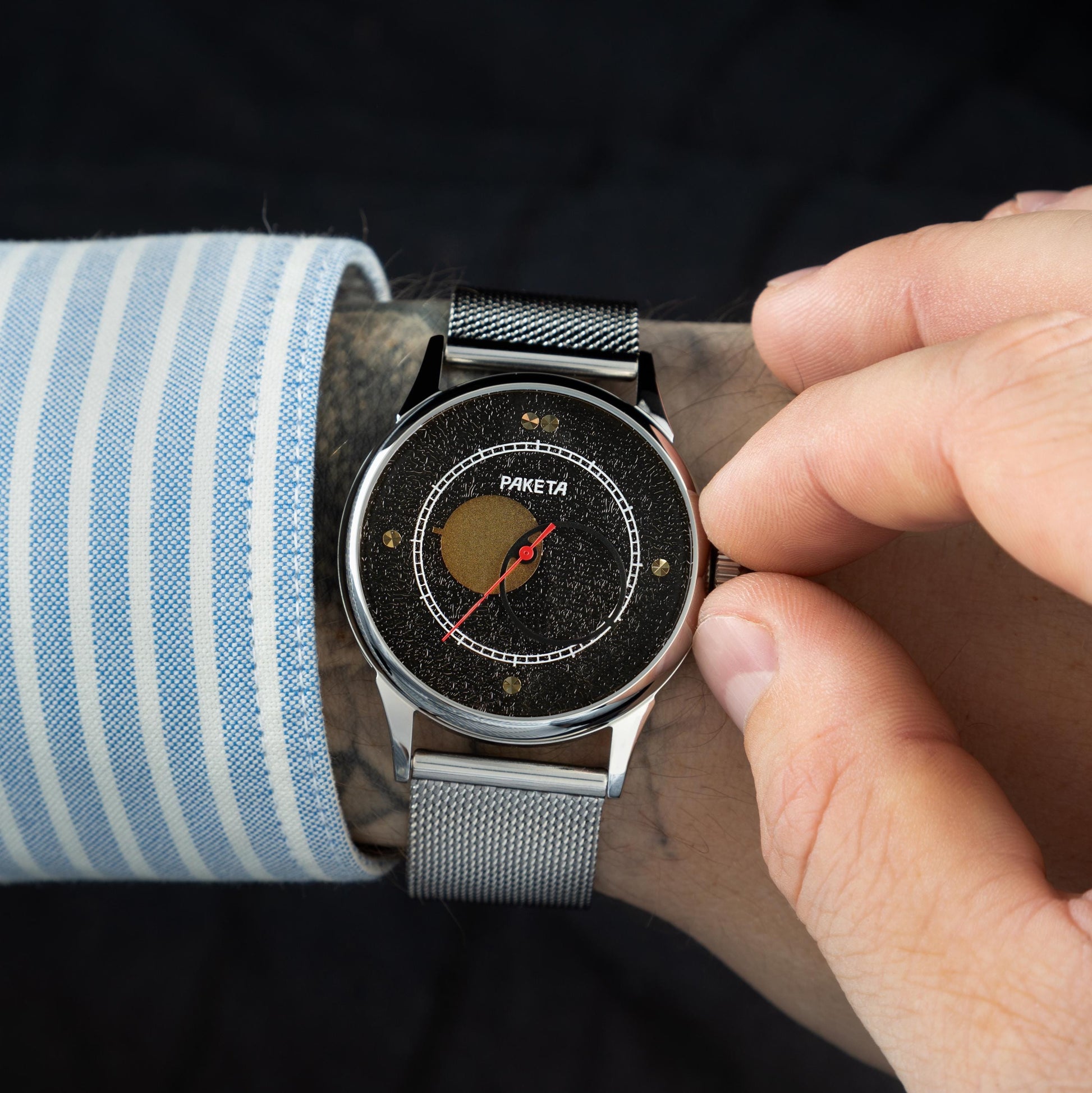 Black Vintage Raketa Copernicus - Heritage. Automatic Men's wrist watch, Personalized gift watch, Unique gift for him, Watch for men