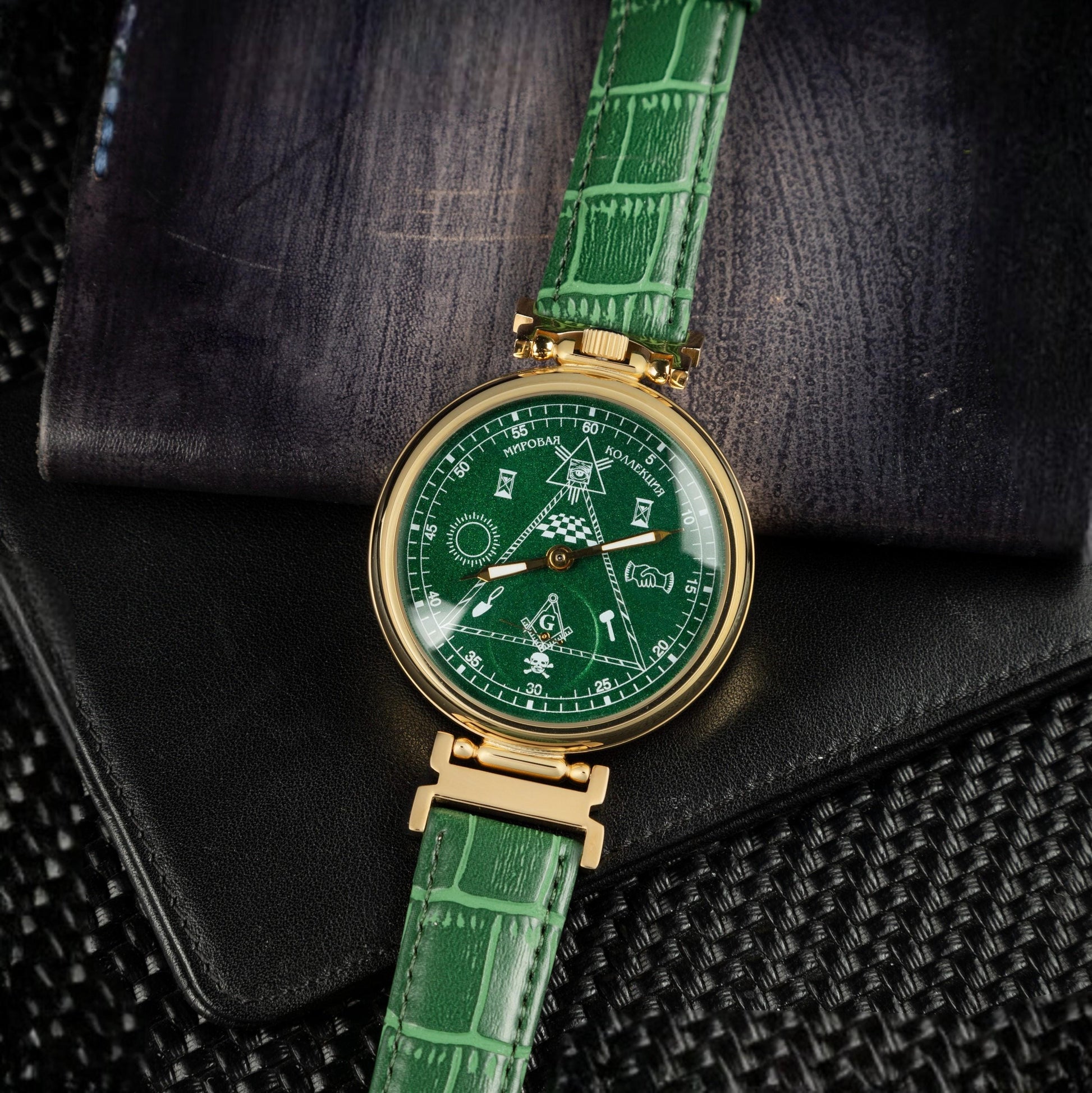 eXclusive "World Collection" - Masonic - Molnija 1980s Mechanical Men's Wrist Watch. Unique gift for men, Rare Watch, Soviet Watch.